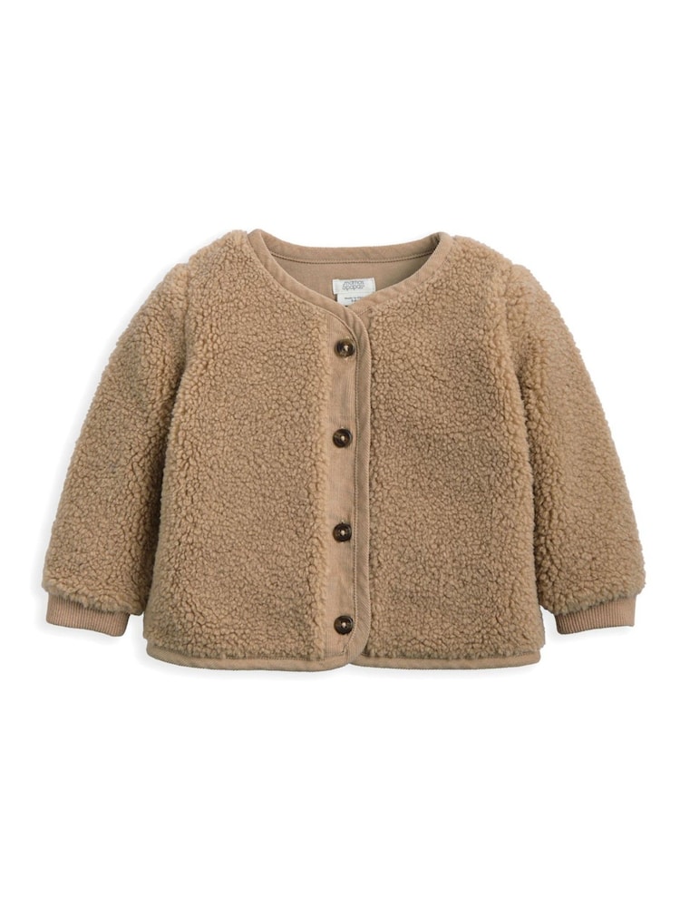 Mamas & Papas Borg Brown Jacket with Rib Cuffs - Image 3 of 3 Mamas & Papas Borg Brown Jacket with Rib Cuffs - Image 3 of 3