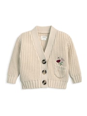 Mamas & Papas Cream Embroidered Knitted Cardigan - Image 1 of 2