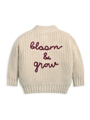 Mamas & Papas Cream Embroidered Knitted Cardigan - Image 2 of 2