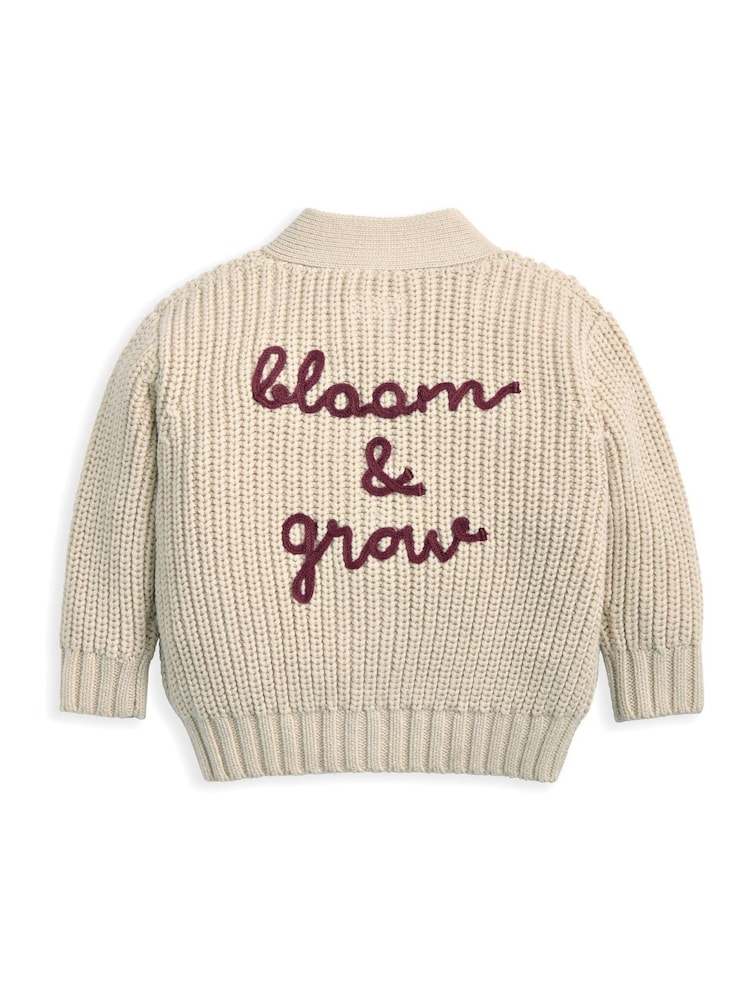 Mamas & Papas Cream Embroidered Knitted Cardigan - Image 2 of 2 Mamas & Papas Cream Embroidered Knitted Cardigan - Image 2 of 2