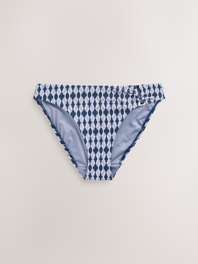 Blue High Leg Hardware Bikini Bottoms - Image 1 of 3