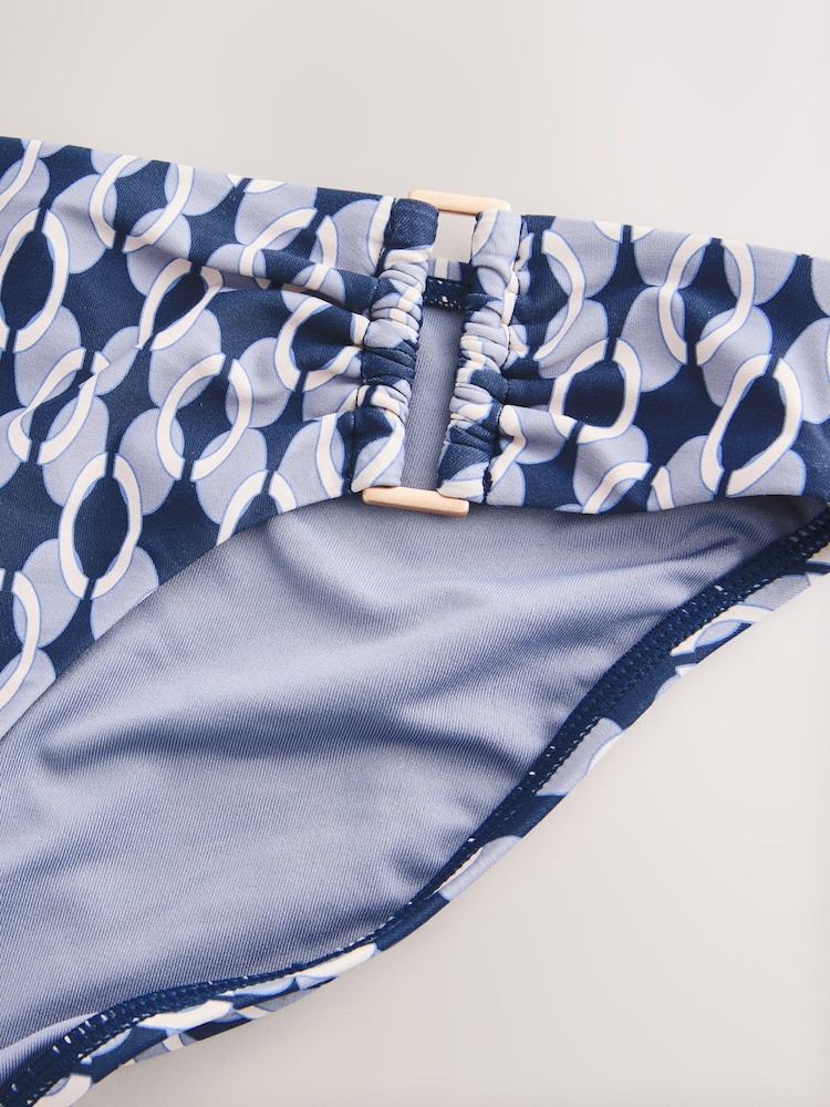 Blue High Leg Hardware Bikini Bottoms - Image 2 of 3