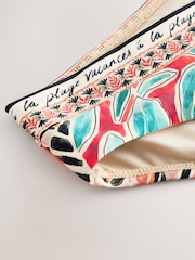 Rust Red Abstract Bordered V High Leg Bikini Bottoms - Image 6 of 8