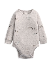 Mamas & Papas Green Waffle Dungarees and Moose Print Bodysuit Set - Image 3 of 3