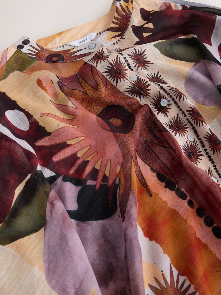 Marrakesh Scenic Printed Overhead Cover-Up Kaftan Shirt - Image 8 of 8