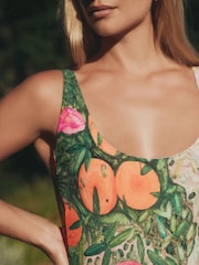 Scenic Print Benjamin MacGregor Artist Collaboration Tummy Control Scoop Swimsuit - Image 5 of 9