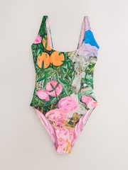 Scenic Print Benjamin MacGregor Artist Collaboration Tummy Control Scoop Swimsuit - Image 6 of 9