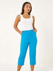 Roman Blue Petite Bengaline Cropped Trousers - Image 2 of 5
