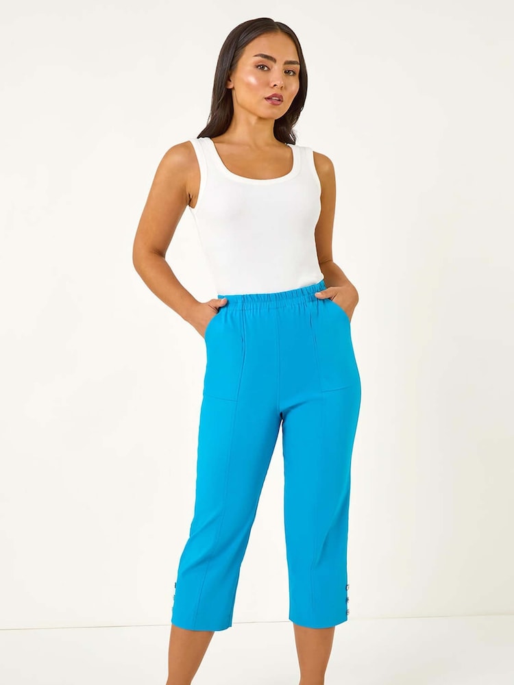 Roman Blue Petite Bengaline Cropped Trousers - Image 2 of 5