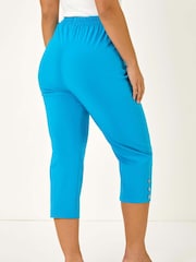 Roman Blue Petite Bengaline Cropped Trousers - Image 3 of 5