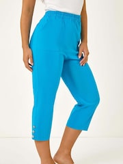 Roman Blue Petite Bengaline Cropped Trousers - Image 4 of 5