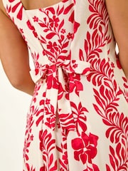 Roman Red Petite Button Front Midi Dress - Image 5 of 5