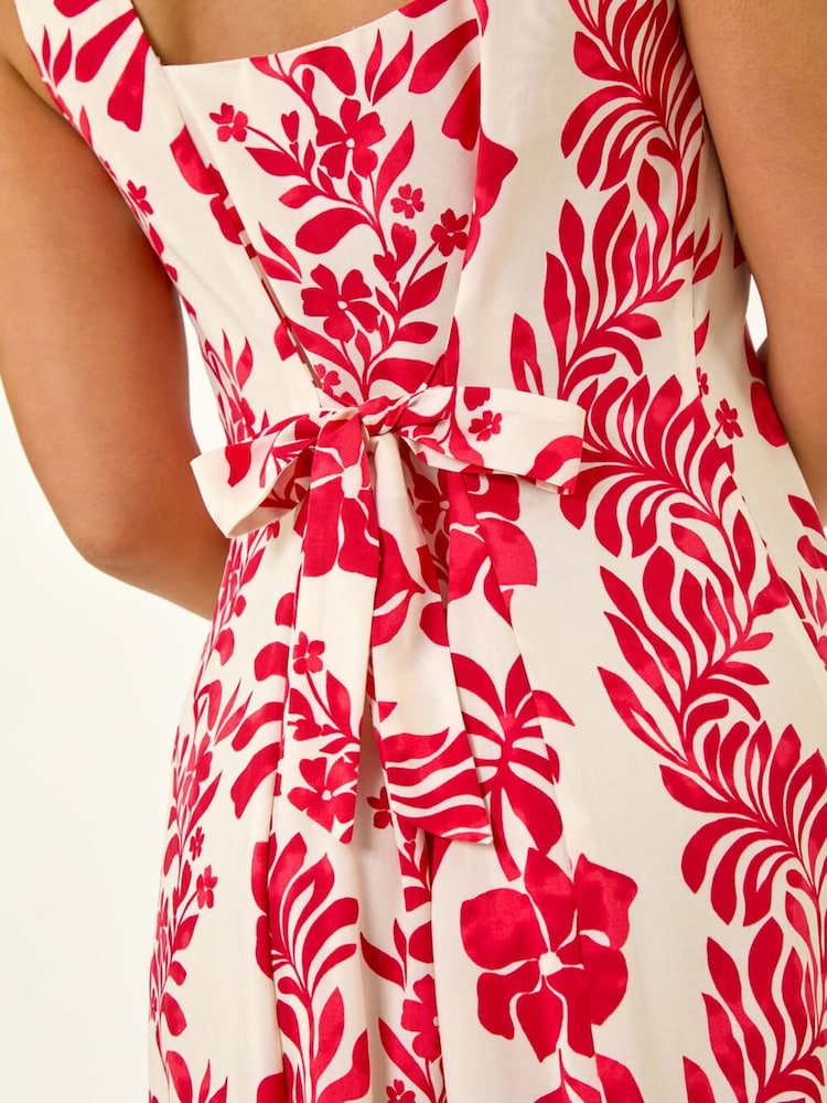 Roman Red Petite Button Front Midi Dress - Image 5 of 5