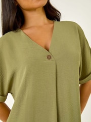 Verde - Vestido Roman Petite One com decote em V e botões - Imagem 5 de 5