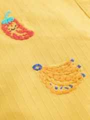 Yellow Fruit/Veg Print - Set salopetă și body Bebeluși (0ms-2yrs) - Imaginea 7 din 10