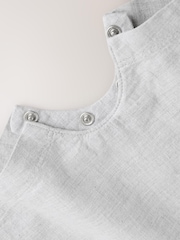 Grey Linen/Cotton Blend Dungaree and Bodysuit Baby Set (0mths-2yrs) - Image 5 of 8