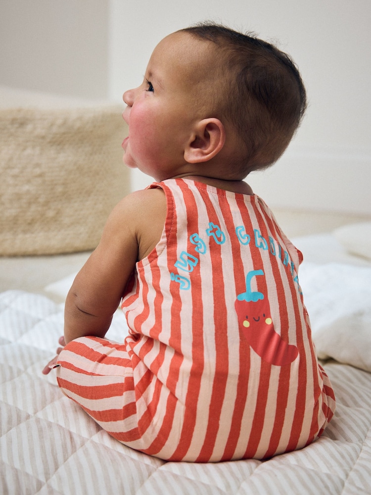 Red Stripe Chilli Print - Mono tejido para bebé (0 meses-2 años) - Imagen 1 de 7 Red Stripe Chilli Print - Mono tejido para bebé (0 meses-2 años) - Imagen 1 de 7