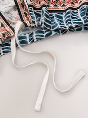 Marrakesh Border Print - Tie Front Lightweight Jacket - 8ичинен 7 сүрөт