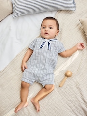 أزرق مقلم - ثياب أطفال منسوجة للبيبي (0 شهور - سنتان (3)) - Image 2 of 4