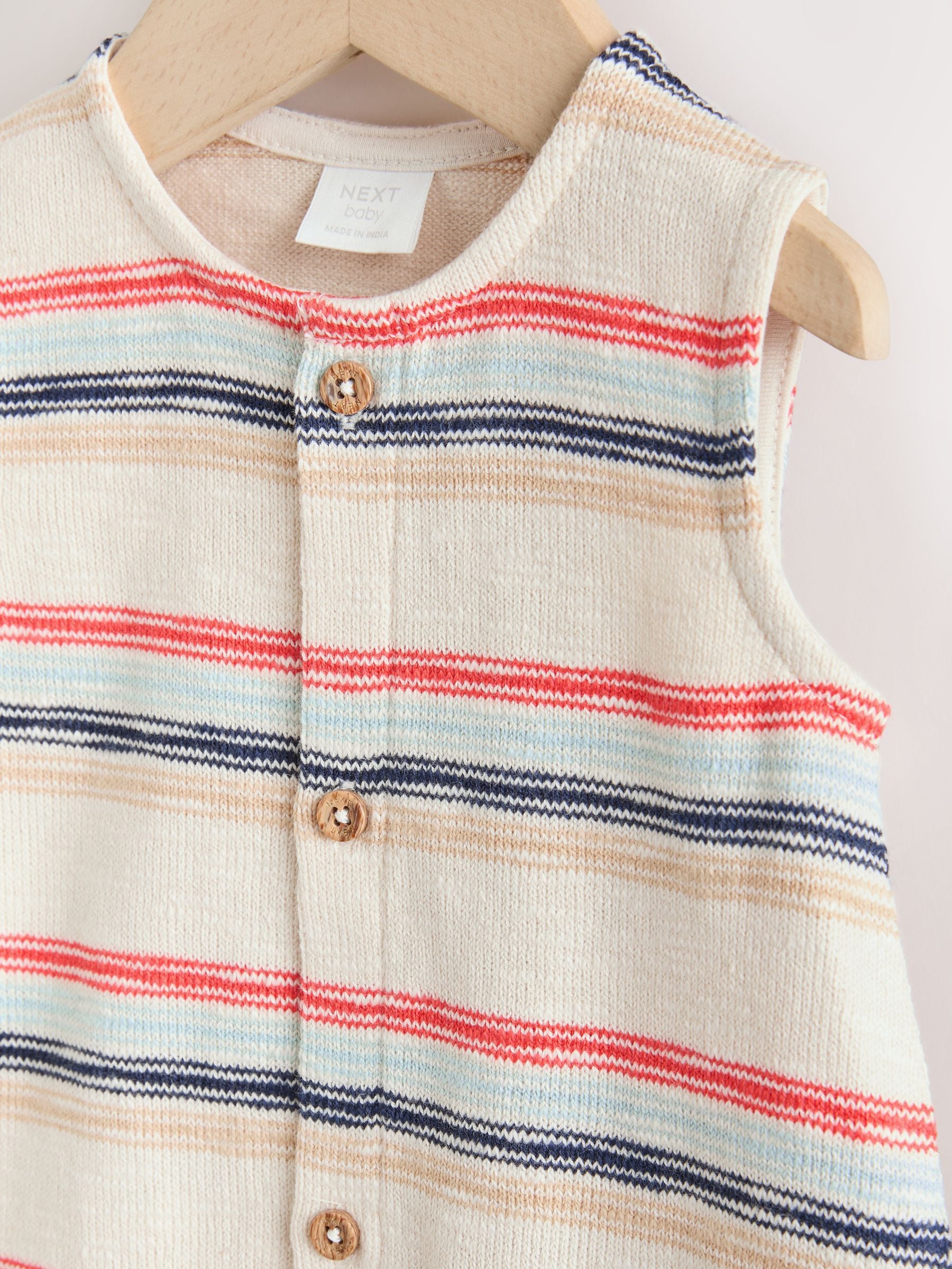 Buy Red/Blue Stripe Jersey Baby Rompers (0mths-3yrs) from Next