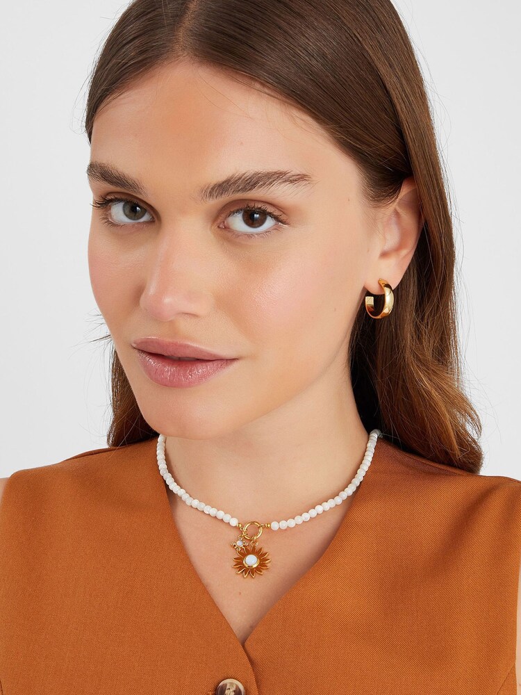 Accessorize 14ct Mother Of Pearl Sun Bead Necklace - Imagen 3 de 3