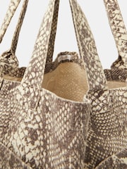 Accessorize Brown Snakeskin Print Shopper Bag - Image 2 of 2