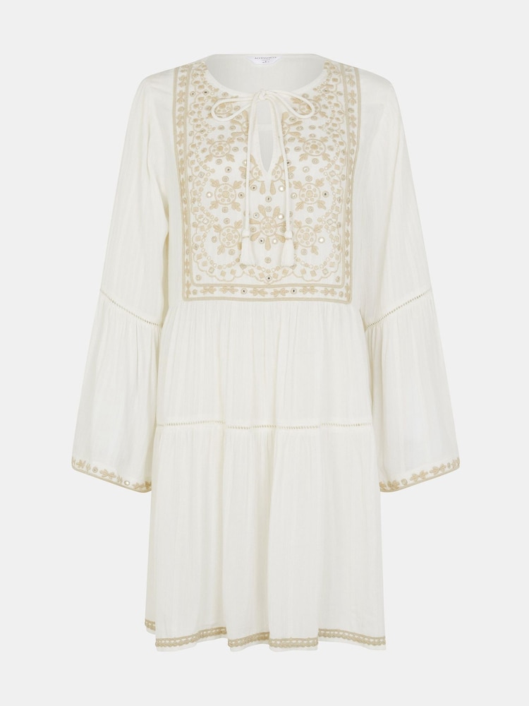 Accessorize Embroidered Flute-Sleeve Mini Dress - Imagem 4 de 4