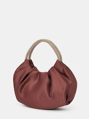Accessorize Brown Mini Embellished Satin Bag - Image 3 of 5