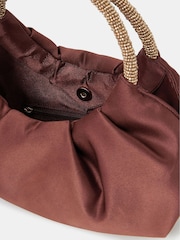 Accessorize Brown Mini Embellished Satin Bag - Image 5 of 5