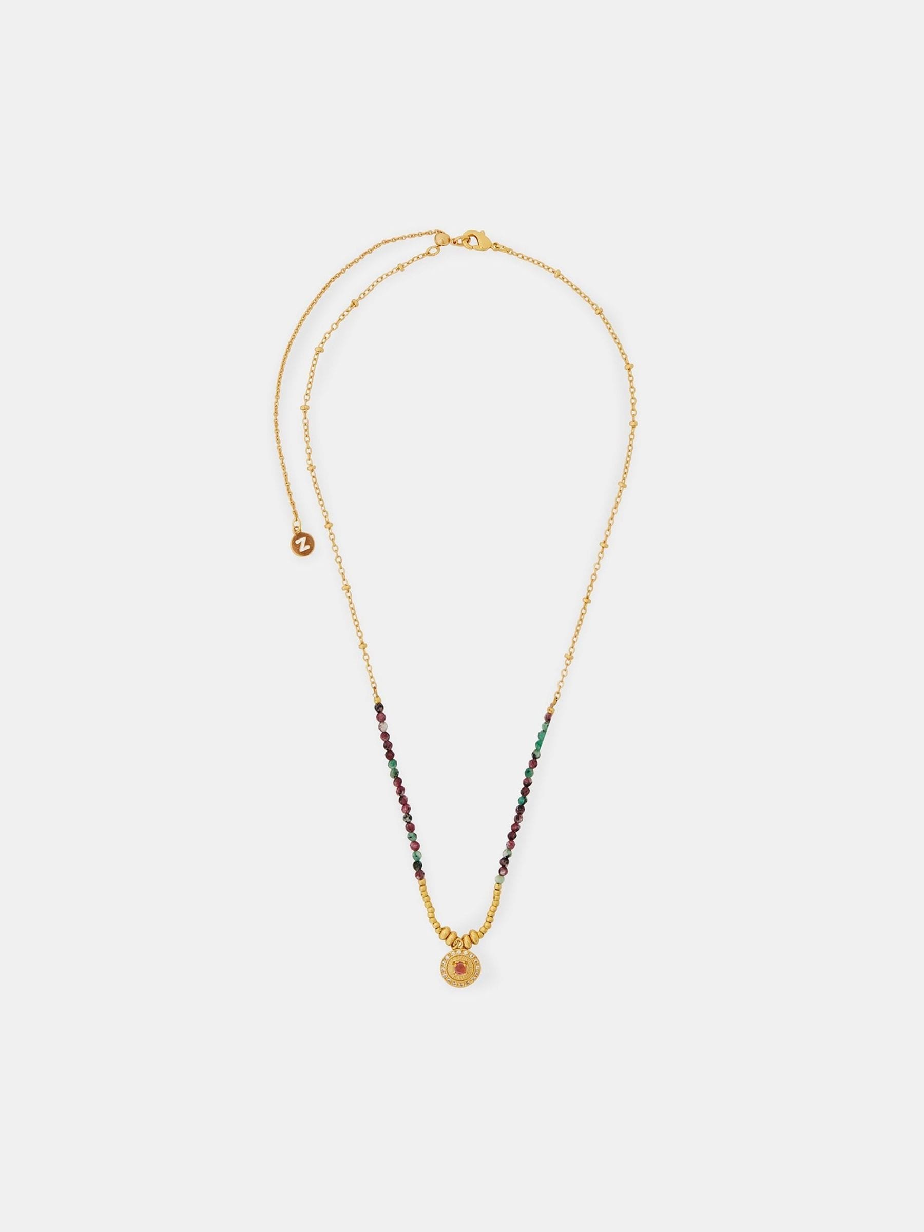 Accessorize Gold Tone 14ct Bead Disc Pendant Necklace