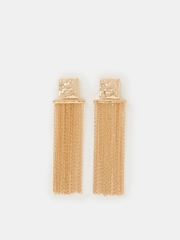 Accessorize Gold Tone Molten Square Chain Drop Earrings - Image 1 of 2