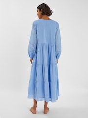 Accessorize Blue Mirror Embellished Long Sleeve Midi Dress - Image 2 of 4