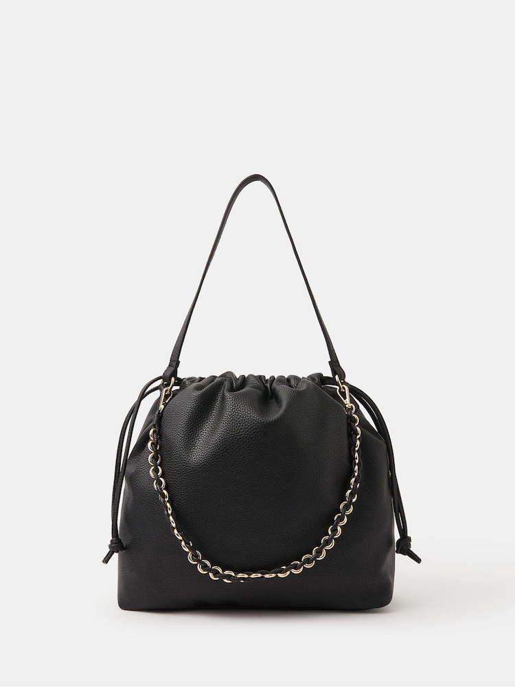Accessorize Black Large Drawstring Shoulder Bag - Image 1 of 2