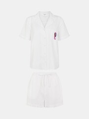 Accessorize White Seahorse Print Short Pyjamas Set - Image 1 of 1