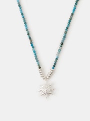 Accessorize Silver Sterling Plated Bead Sun Pendant Necklace - Image 1 of 1