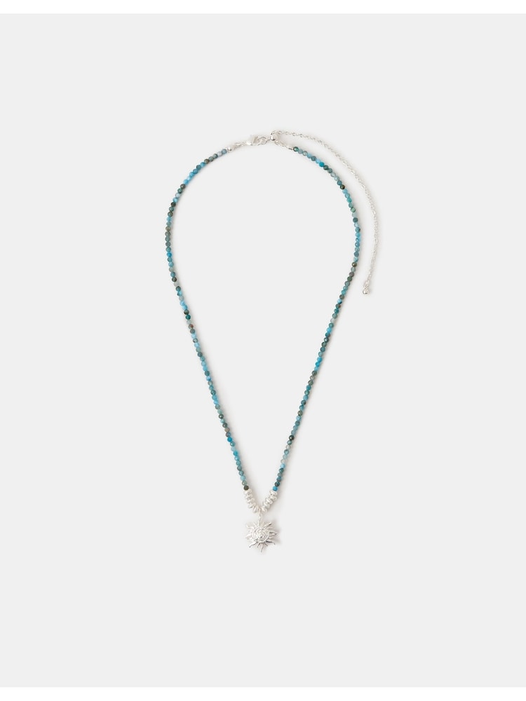 Accessorize Silver Sterling Plated Bead Sun Pendant Necklace - Image 2 of 2 Accessorize Silver Sterling Plated Bead Sun Pendant Necklace - Image 2 of 2