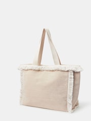 Accessorize Natural Embroidered Fringe Tote Bag - Image 3 of 5