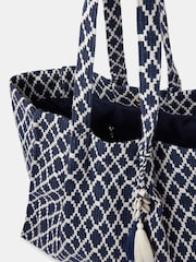Accessorize Blue Geometric Tote Bag - Image 3 of 5