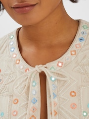 Accessorize Natural Mirror Embroidered Waistcoat - Image 3 of 4