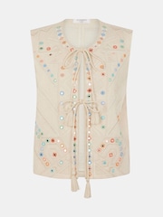 Accessorize Natural Mirror Embroidered Waistcoat - Image 4 of 4