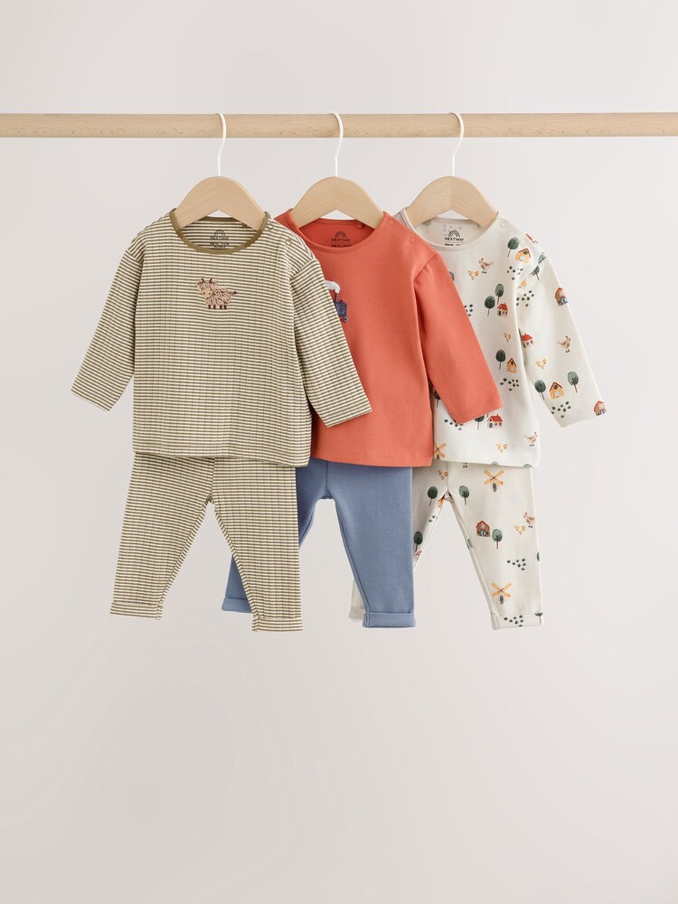 Brown/Blue/Cream Hamish Farm Baby Top and Leggings Set 6 Piece (0mths-3yrs) - Image 1 of 16 Brown/Blue/Cream Hamish Farm Baby Top and Leggings Set 6 Piece (0mths-3yrs) - Image 1 of 16