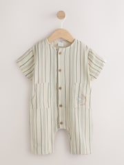 Mono Stripe Short Sleeve Baby Romper (0mths-3yrs) - Image 5 of 10