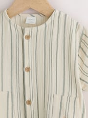 Mono Stripe Short Sleeve Baby Romper (0mths-3yrs) - Image 7 of 10