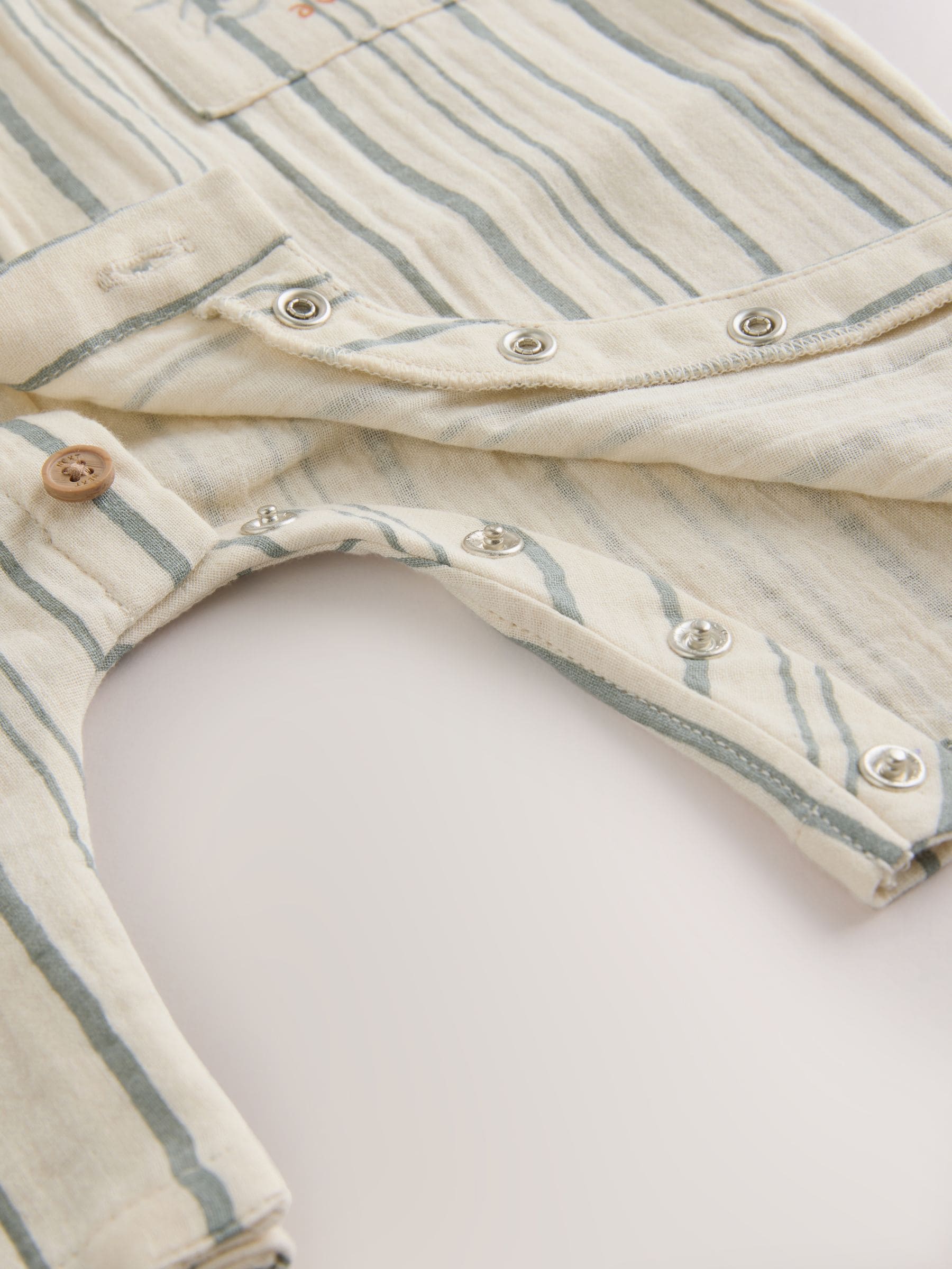 Buy Mono Stripe Short Sleeve Baby Romper (0mths-3yrs) from the