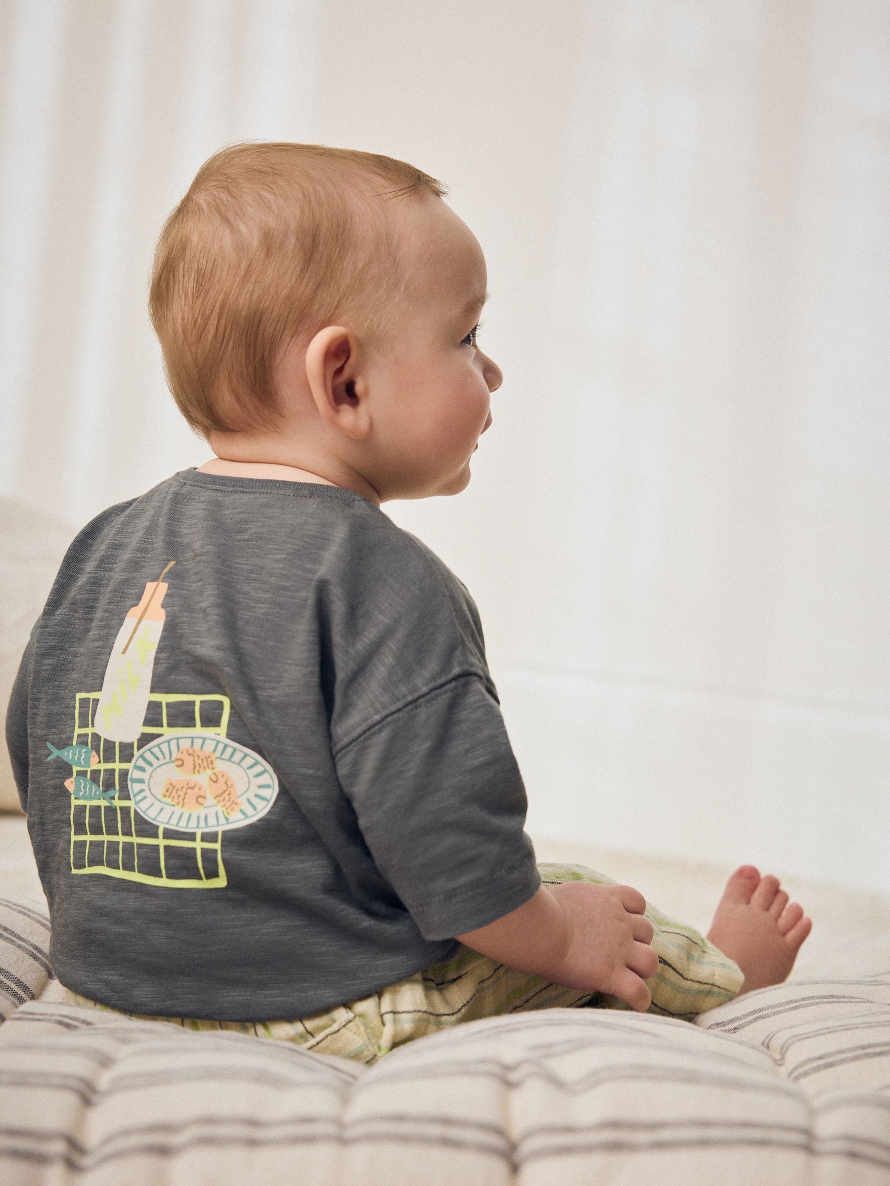 Buy Grey Picnic Top & Trousers Baby Set (0mths-2yrs) from the Next