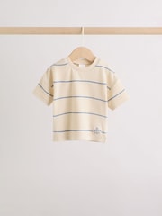Neutral/Blue Stripe Top and Short Towelling Baby Set (0mths-2yrs) - Image 3 of 14