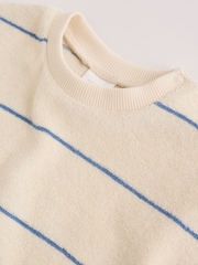 Neutral/Blue Stripe Top and Short Towelling Baby Set (0mths-2yrs) - Image 9 of 14