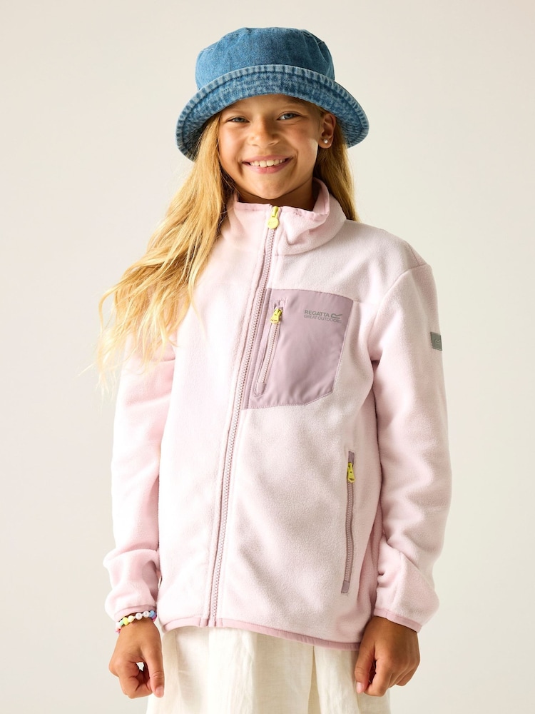 Regatta Pink Junior Frankie Full Zip Fleece - Image 1 of 8 Regatta Pink Junior Frankie Full Zip Fleece - Image 1 of 8