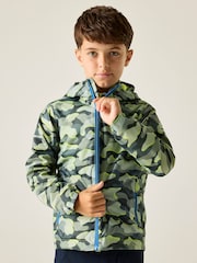 Regatta Green Junior Waterproof Printed Lever Jacket - Image 1 of 9