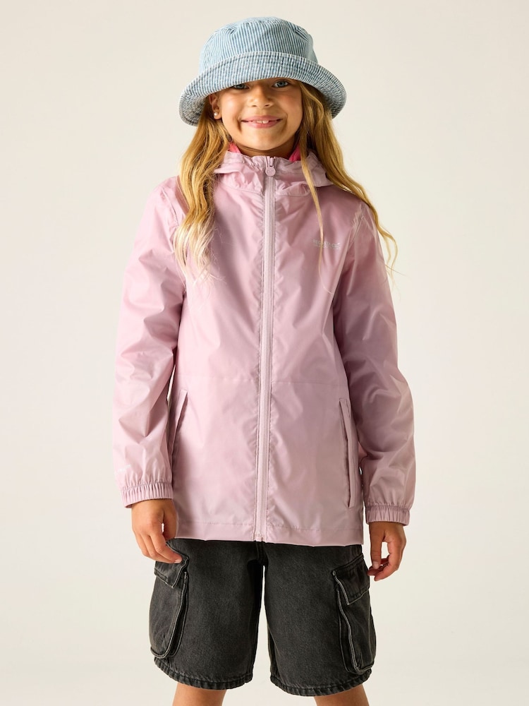 Regatta Purple Kids Waterproof Pack It Jacket - Image 1 of 9